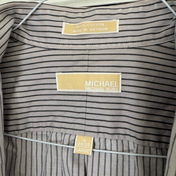 Michael Kors Button Up Dress Shirt Size 16 Large 100% Cotton - Picture 2 of 5